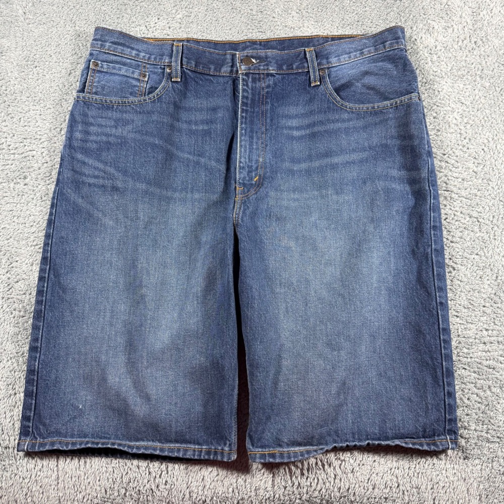 Levi's 569 Denim Shorts Mens 40 Blue Baggy Loose Straight Leg Jorts Y2K Style